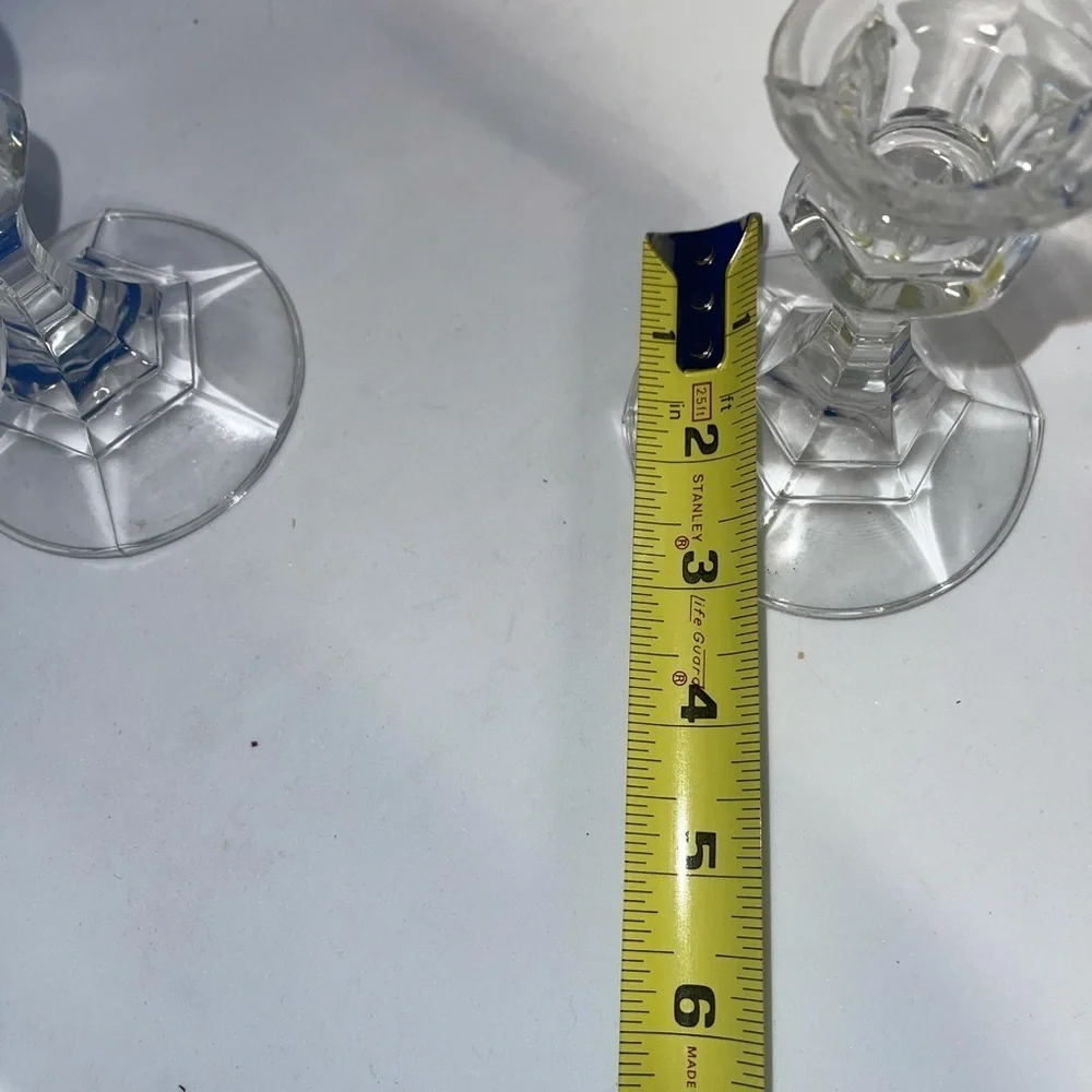 Set of Vintage Crystal Taper Holders